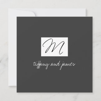 Invitación a la boda con el logotipo de un monogra