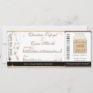 Invitación a la boda con el Pase de Embarque de Fl