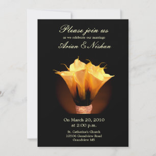 Invitación a la boda con el ramo de la liga de la