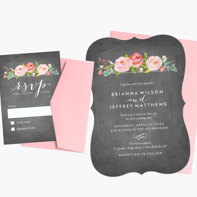 Invitación a la boda con el tablero floral del jar (Subido por el creador)