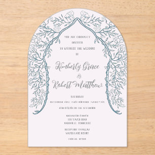 Invitación a la boda con escarcha acrílica de colo
