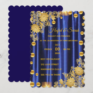 Invitación a la boda con espejos de oro, espejo de