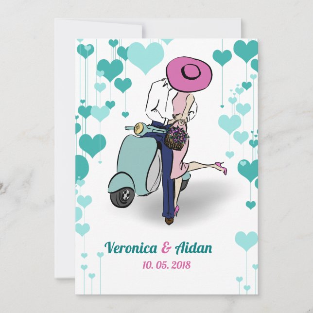 Invitación a la boda con estilo de época (Anverso)