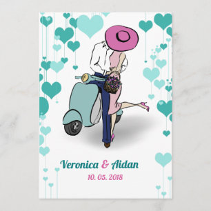 Invitación a la boda con estilo de época