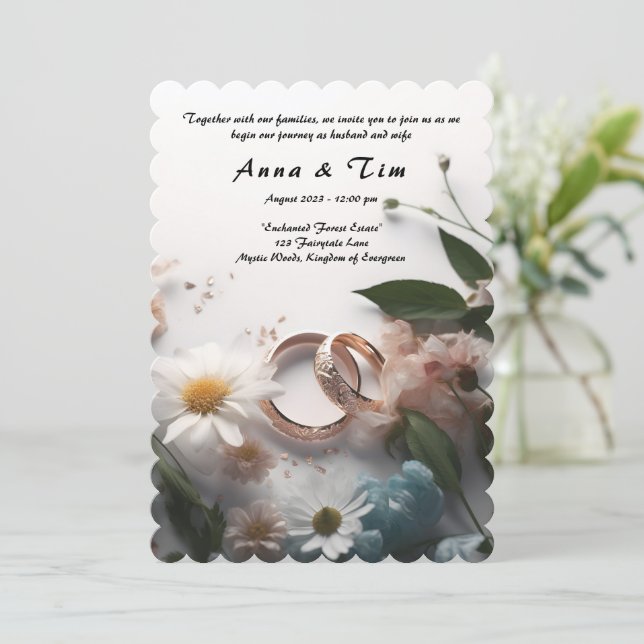 Invitación a la boda con estilo y elegancia (Anverso de pie)