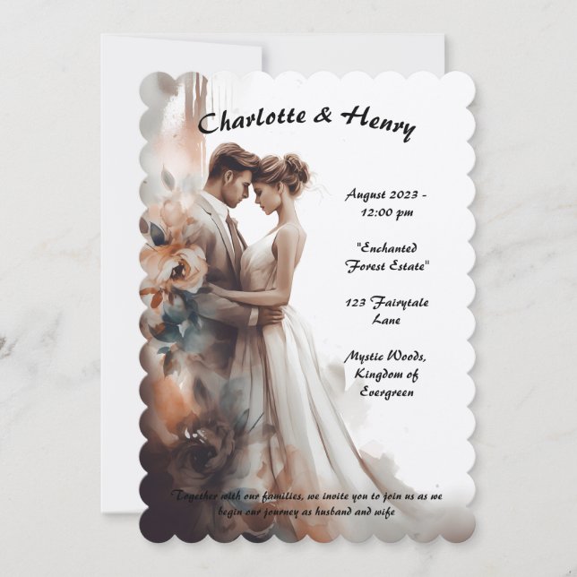 Invitación a la boda con estilo y elegancia (Anverso)