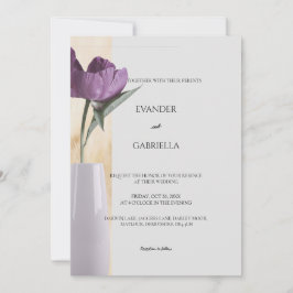 invitación a la boda con florero