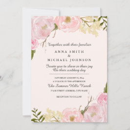 Invitación a la boda con flores botánicas de Rubor