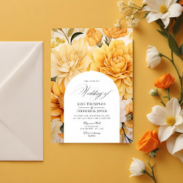 Invitación a la boda con flores de marfil, Naranja