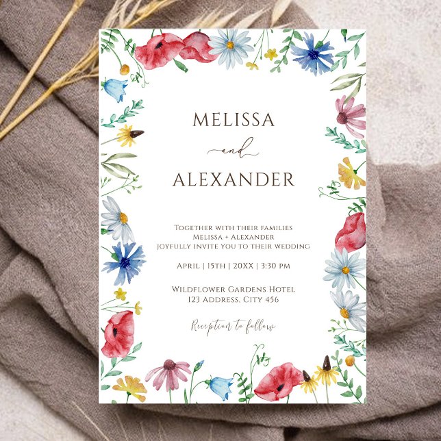 Invitación a la boda con flores en el jardín de fl (Subido por el creador)