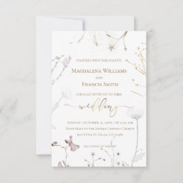 invitación a la boda con flores silvestres