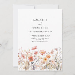 Invitación a la boda con flores silvestres de Peac