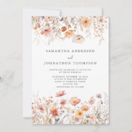 Invitación a la boda con flores silvestres de Peac