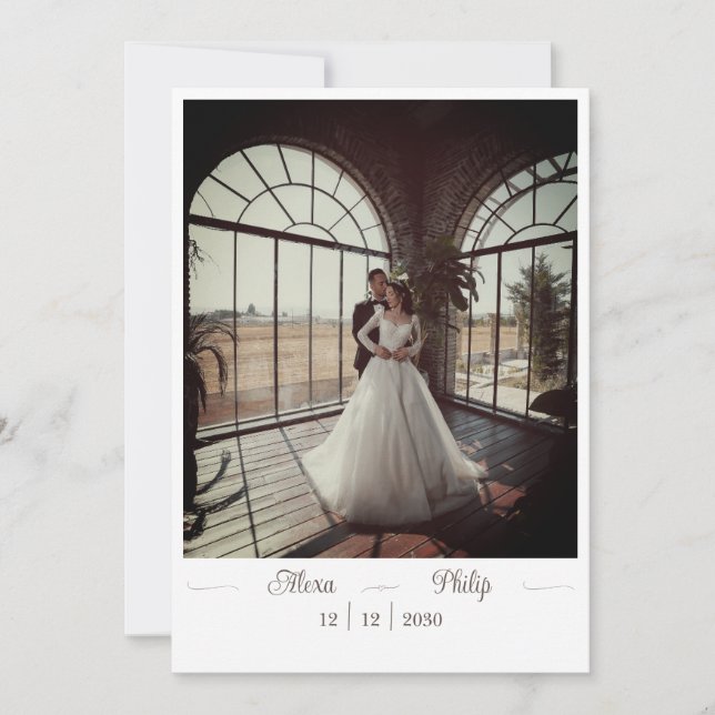 Invitación a la boda con foto (Anverso)