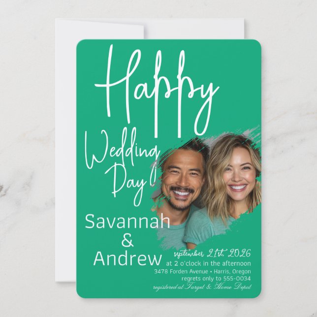 Invitación a la boda con guión elegante clásico (Anverso)