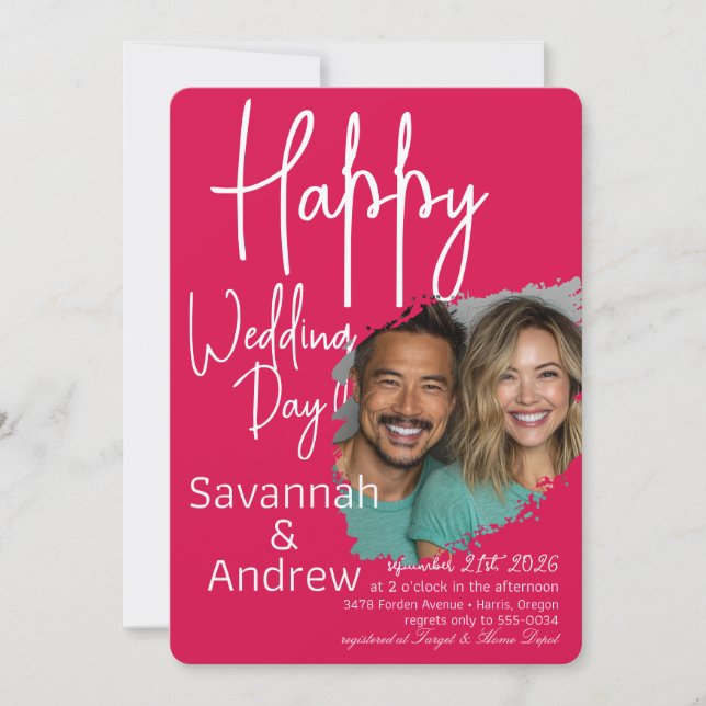 Invitación a la boda con guión elegante clásico (Anverso)