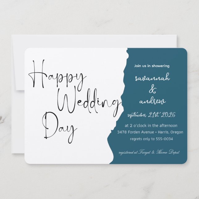 Invitación a la boda con guión elegante clásico (Anverso)