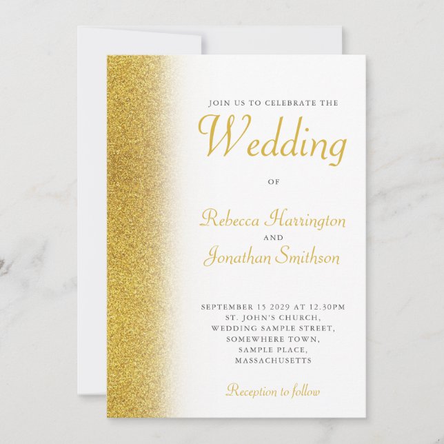 Invitación a la boda con guión elegante de Purpuri (Anverso)
