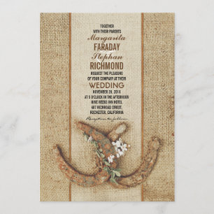 Invitación a la boda con herraduras
