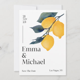 Invitación a la boda con líneas limpias y un unemb