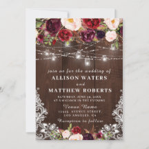 Invitación a la boda con luces de cuerda rusas