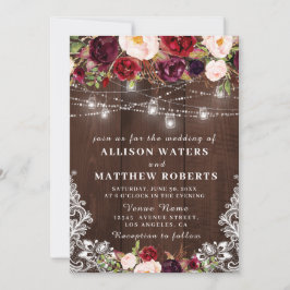 Invitación a la boda con luces de cuerda rusas