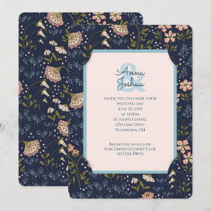 Invitación a la boda con marco de deslizamiento fl