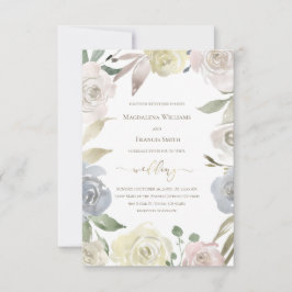 invitación a la boda con marco floral