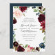 Invitación a la boda con marco floral de floración (Anverso / Reverso)