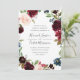 Invitación a la boda con marco floral de floración (Anverso de pie)