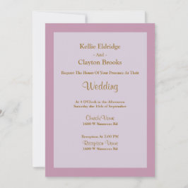 Invitación a la boda con marco púrpura claro