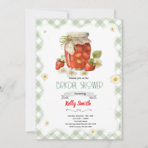 Invitación a la boda con mermelada de fresa
