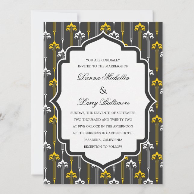 Invitación a la boda con motivos artísticos (Anverso)