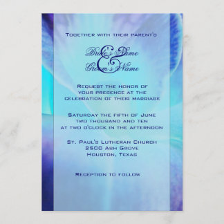 Invitación a la boda con orquídeas azules