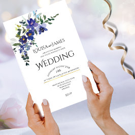 Invitación a la boda con orquídeas azules