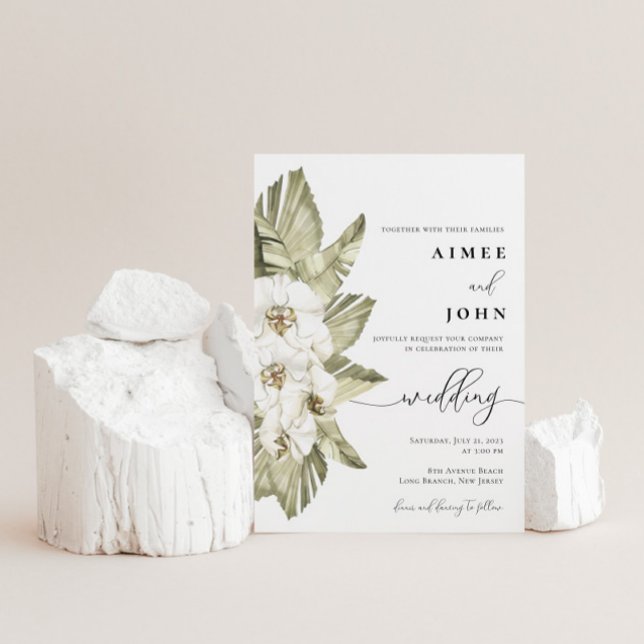 Invitación a la boda con orquídeas blancas (Subido por el creador)