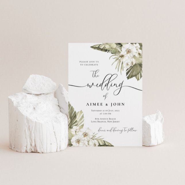 Invitación a la boda con orquídeas blancas (Subido por el creador)