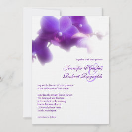 Invitación a la boda con orquídeas púrpura