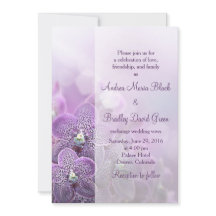Invitación a la boda con orquídeas púrpura