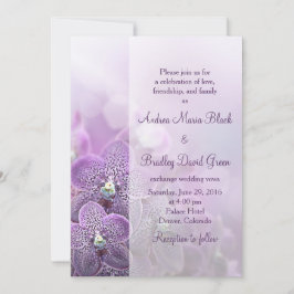 Invitación a la boda con orquídeas púrpura