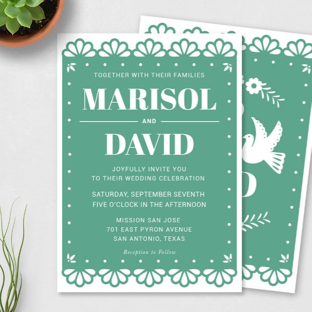 Invitación a la boda con palomas al estilo del pin (Subido por el creador)