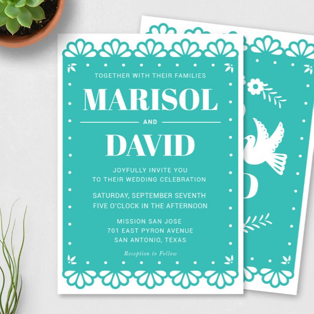 Invitación a la boda con palomas al estilo del pin (Subido por el creador)