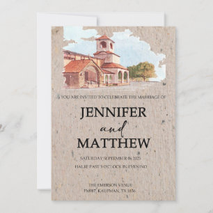 Invitación a la boda con pintura de la Vena de col