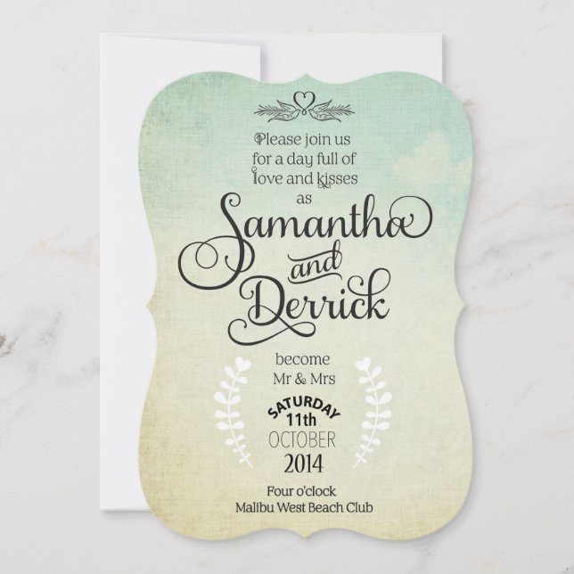 Invitación a la boda con poema (Anverso)