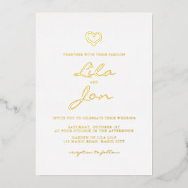 Invitación a la boda con Relieve metalizado person