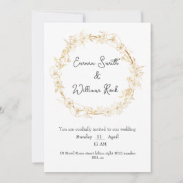 Invitación a la boda con tarjeta blanca