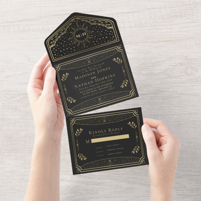 Invitación a la boda con tarjeta Tarot elegante de (desgarro)