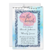 Invitación a la boda con temas de playa