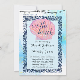 Invitación a la boda con temas de playa