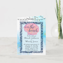 Invitación a la boda con temas de playa